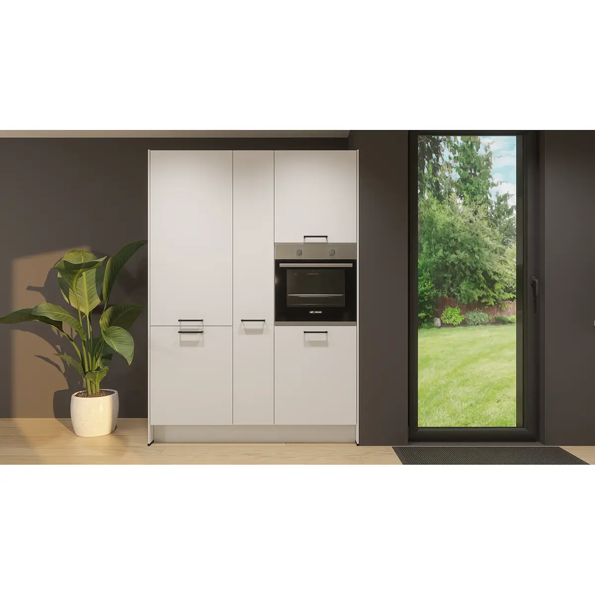 Küchenzeile ConceptC III 217 x 60cm | Weiß