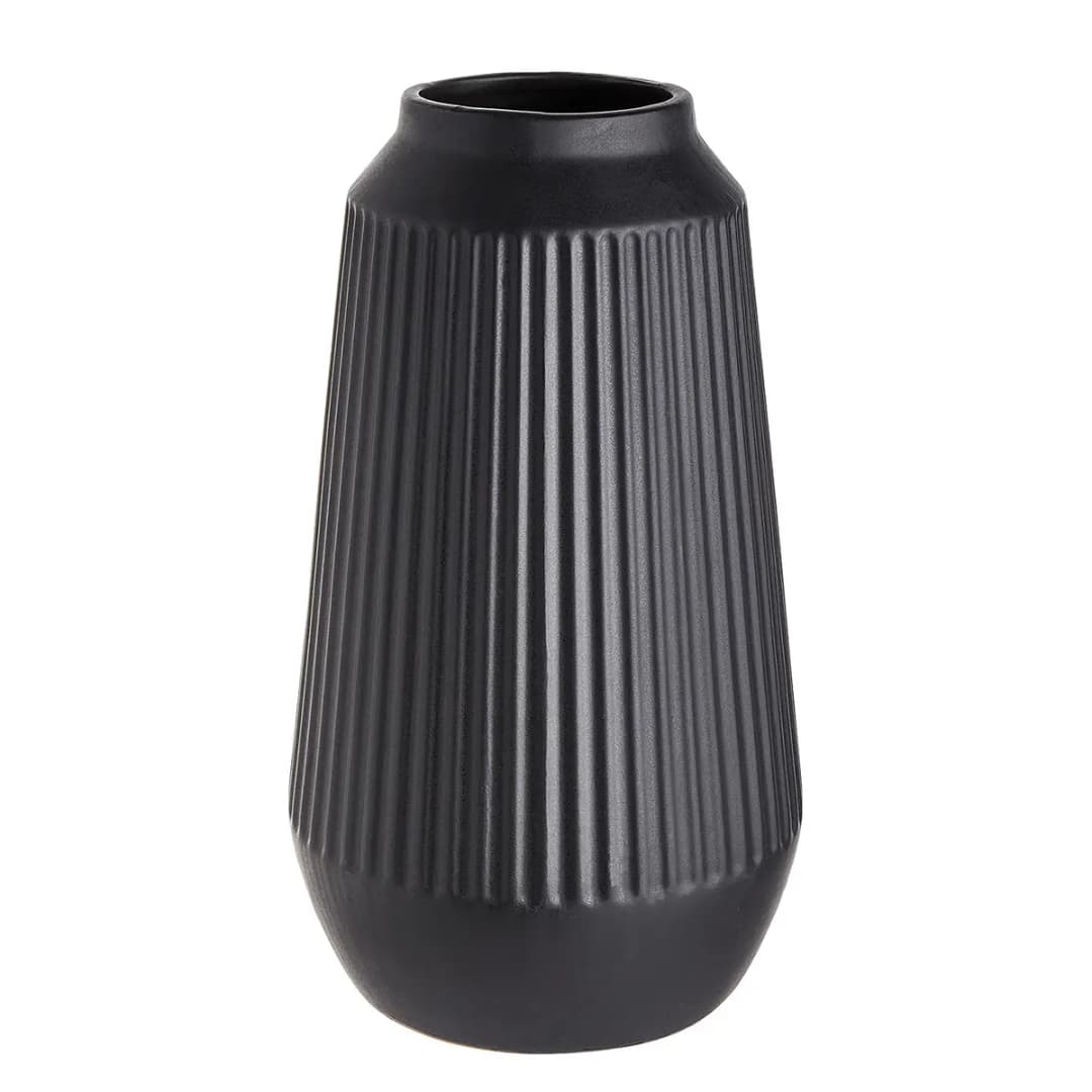 Vase Ø 18cm Schwarz/Schwarz | Schwarz