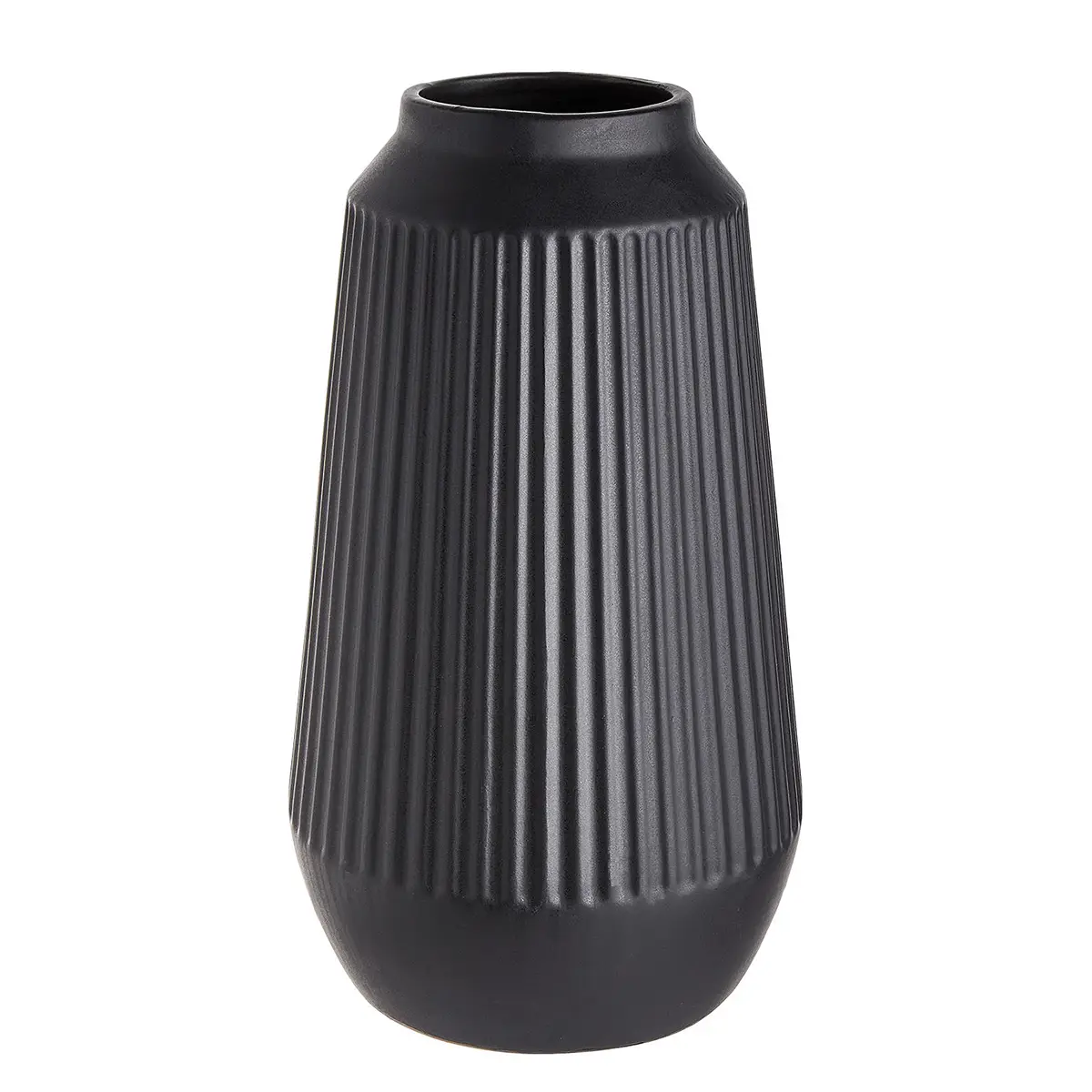 Vase Ø 18cm Schwarz/Schwarz | Schwarz