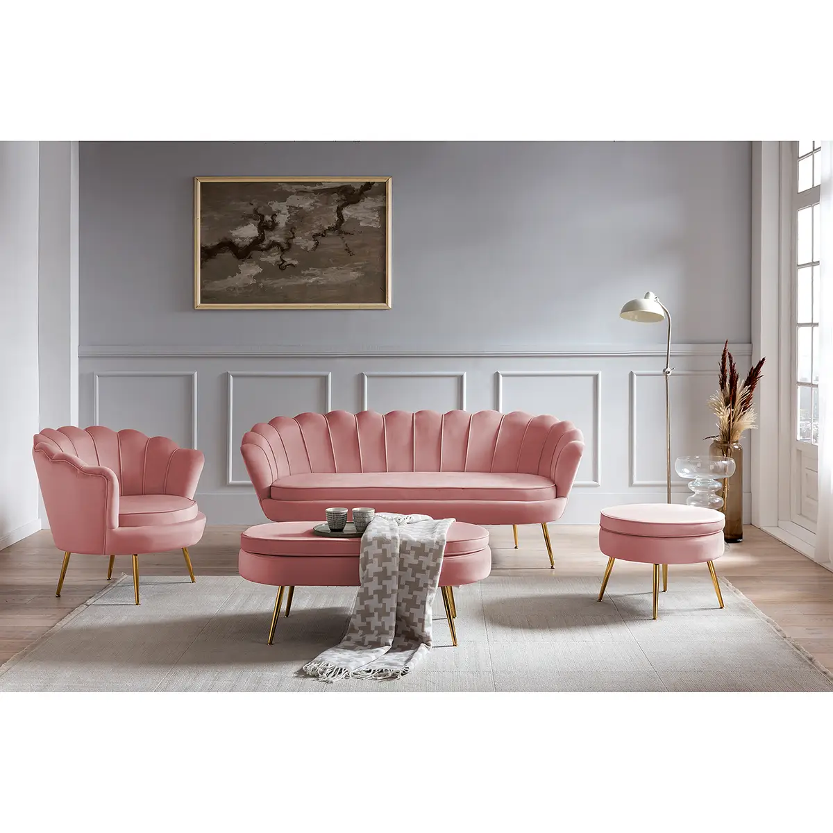 Polsterhocker Ralemo | Rosa