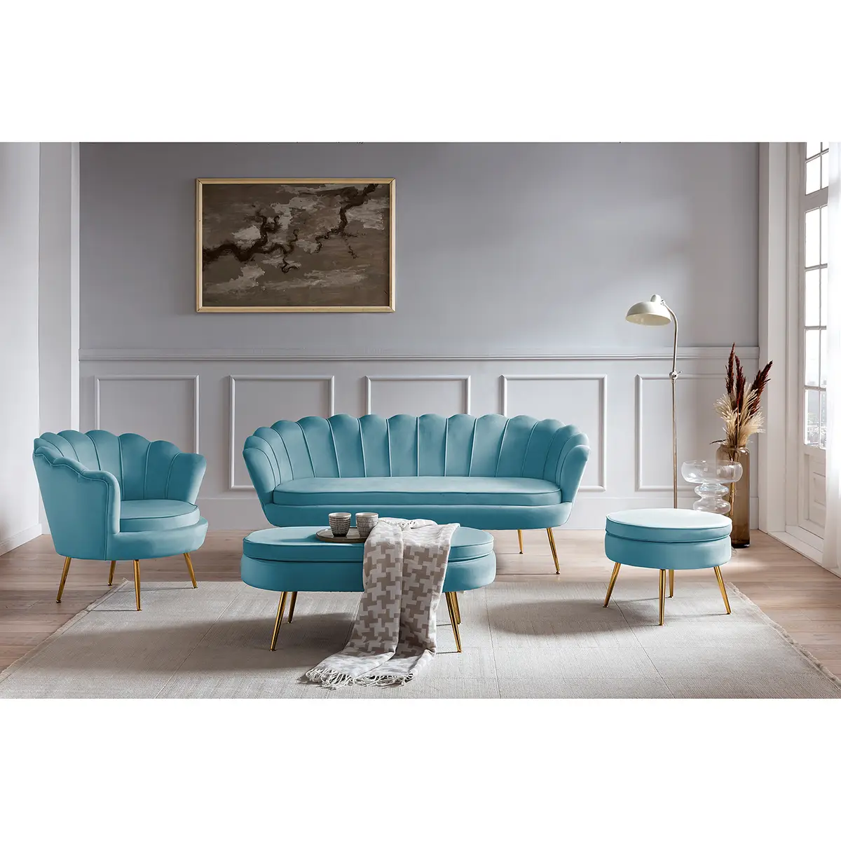 Polsterhocker Ralemo | Blau