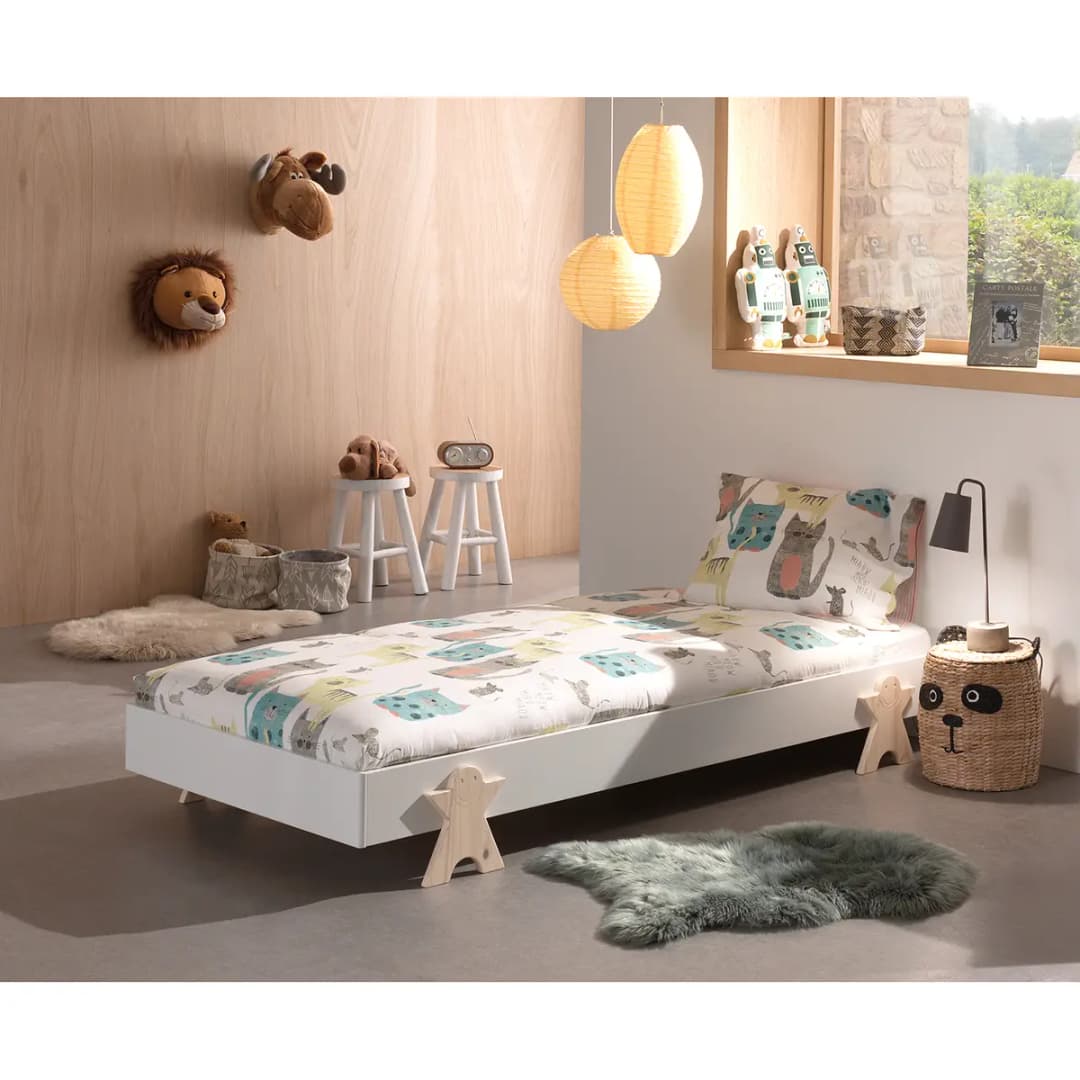 Einzelbett Modulo Smileystern | Weiß