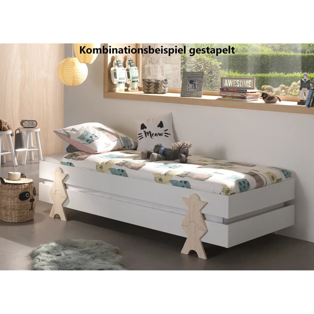 Einzelbett Modulo Smileystern | Weiß