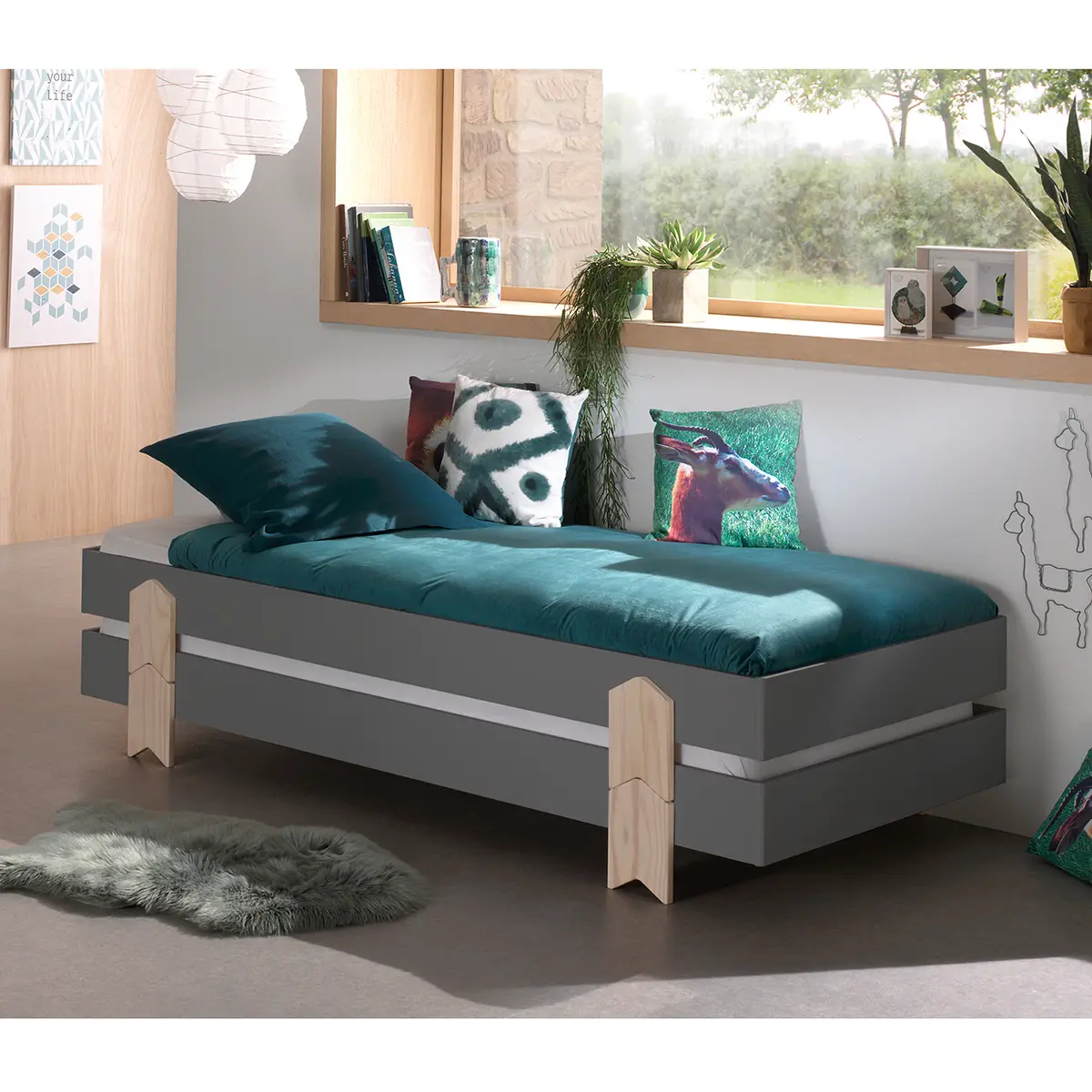 Bett-Set Modulo Pfeil 2er-Set | Grau