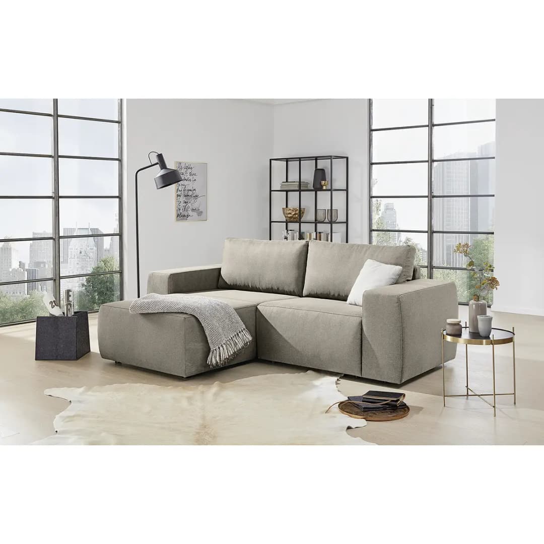 Ecksofa Looks I Grau Webstoff Bona | Grau