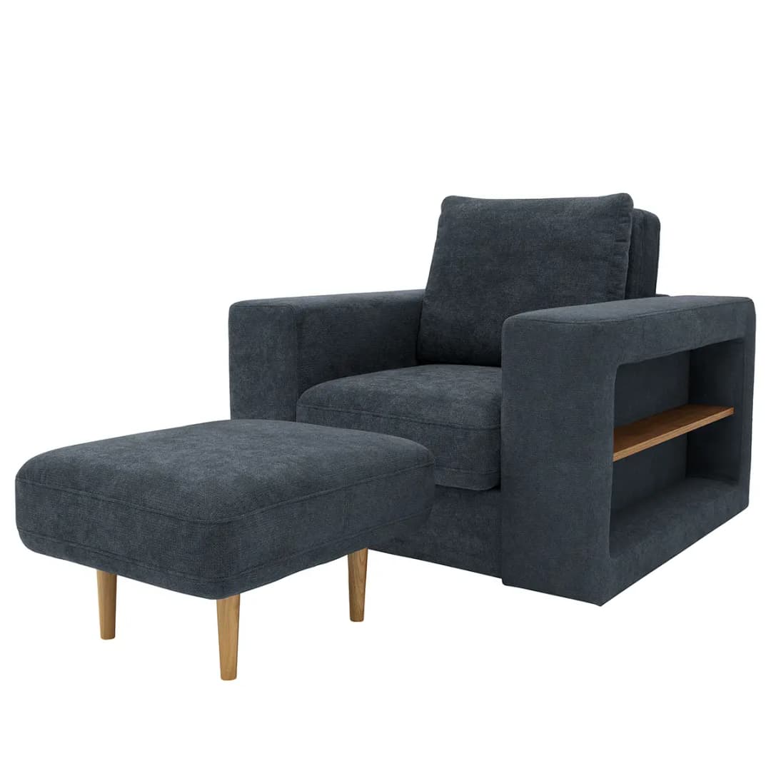Sessel V-2 Blau Microfaser Marta | Blau