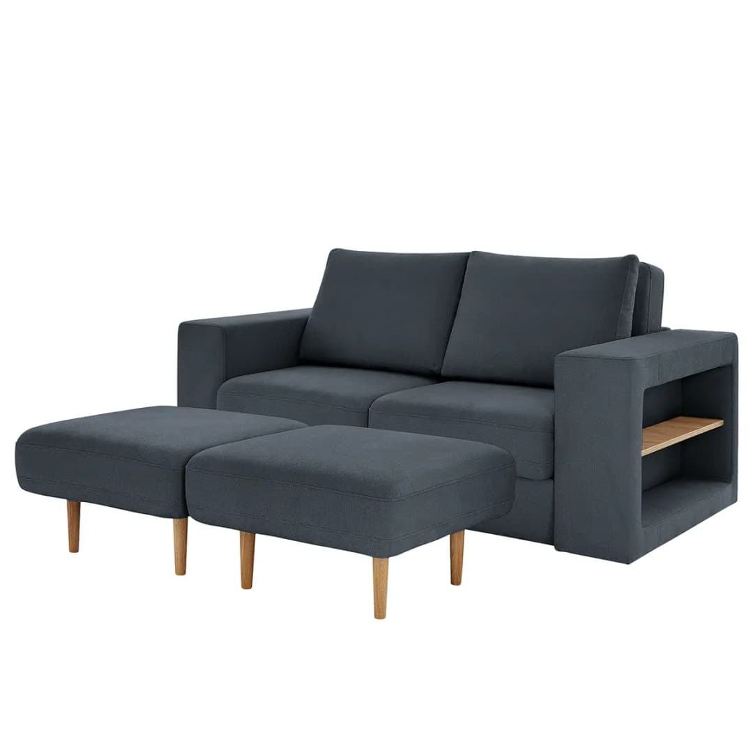 Sofa Looks V-2 2-Sitzer Blau Microfaser Marta 192cm Modern