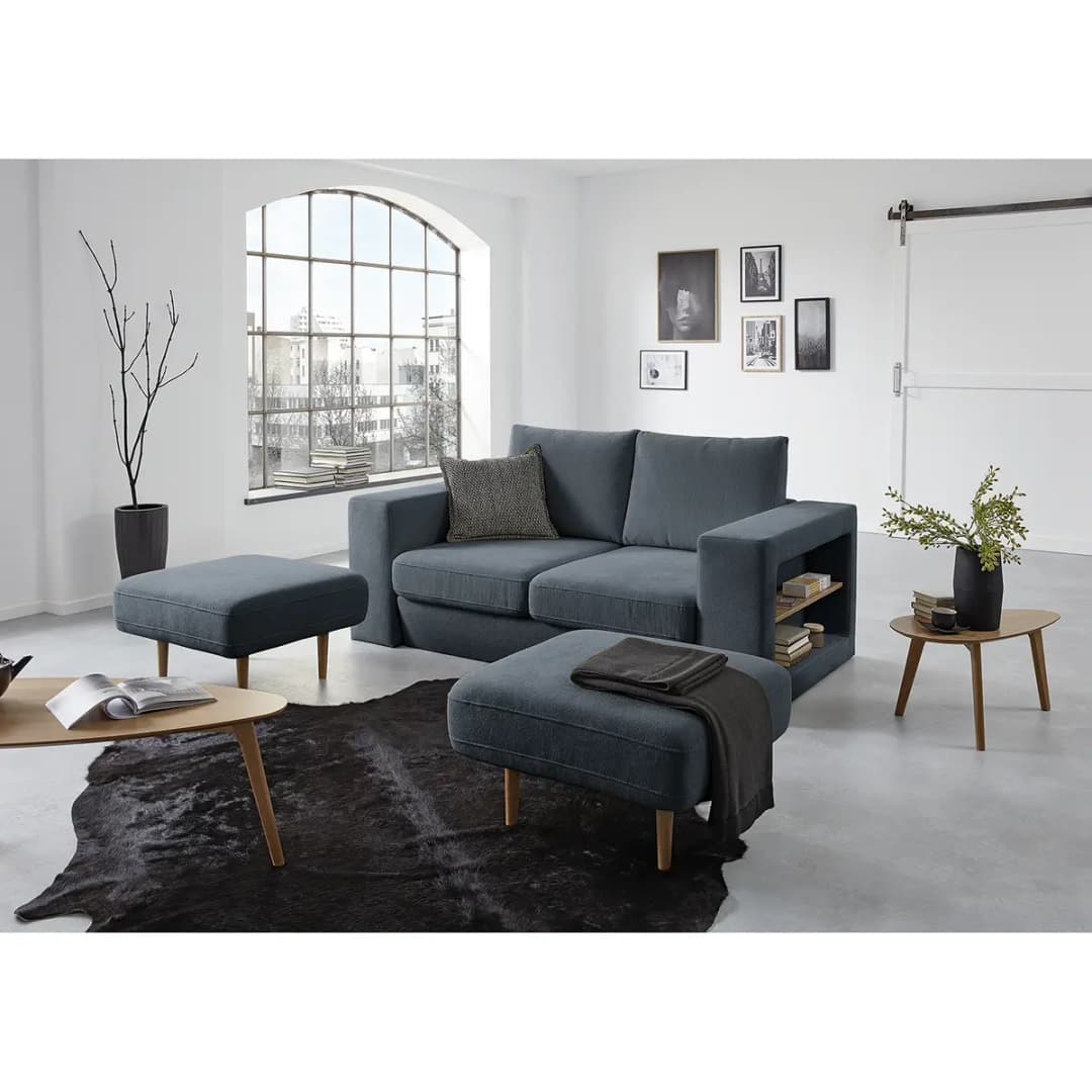 Sofa Looks V-2 2-Sitzer Blau Microfaser Marta 192cm Modern