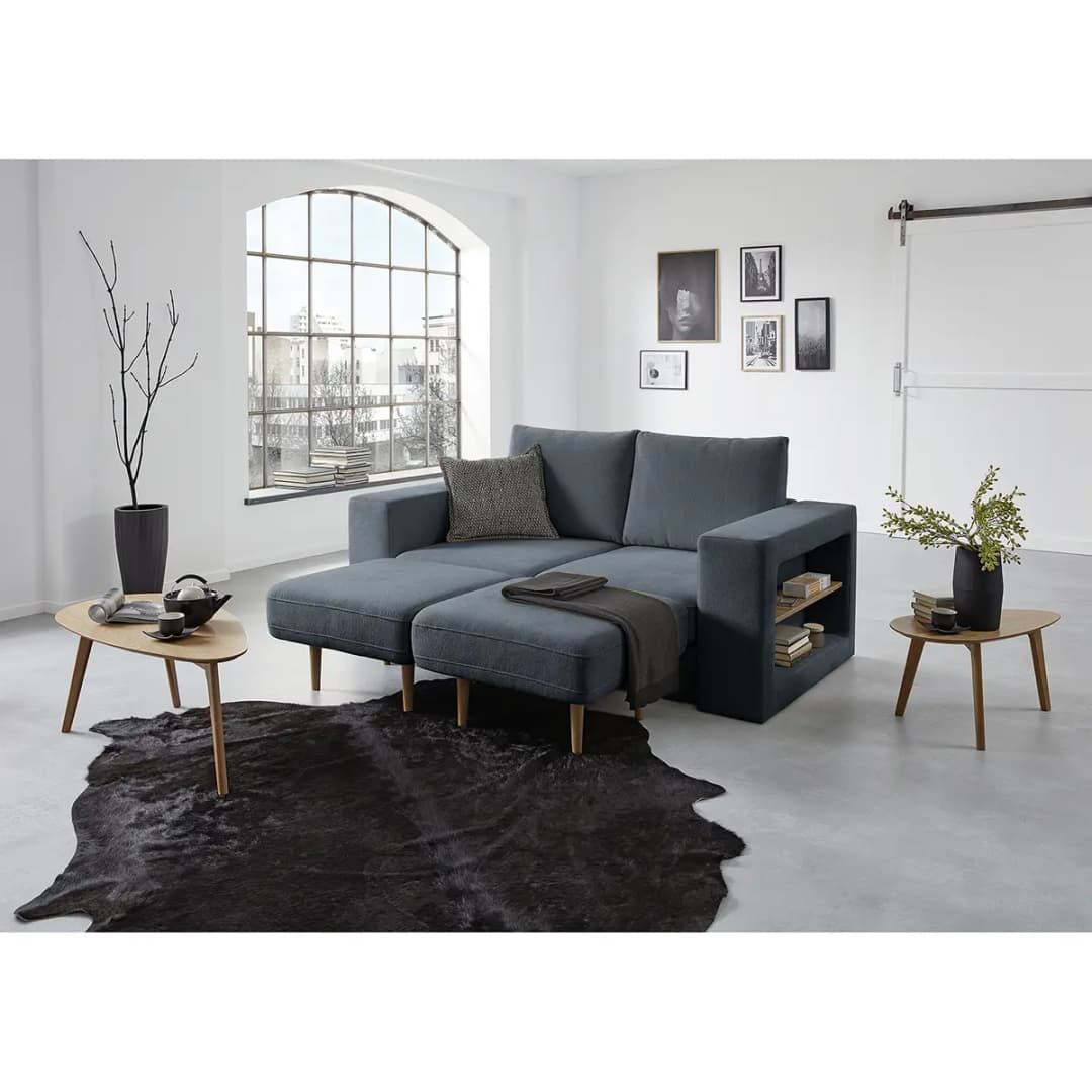 Sofa Looks V-2 2-Sitzer Blau Microfaser Marta 192cm Modern