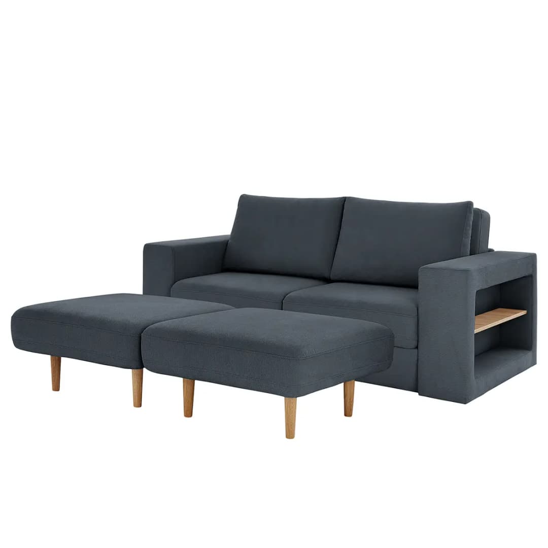 Sofa Looks V-2 2-Sitzer Blau Microfaser Marta 212cm Modern