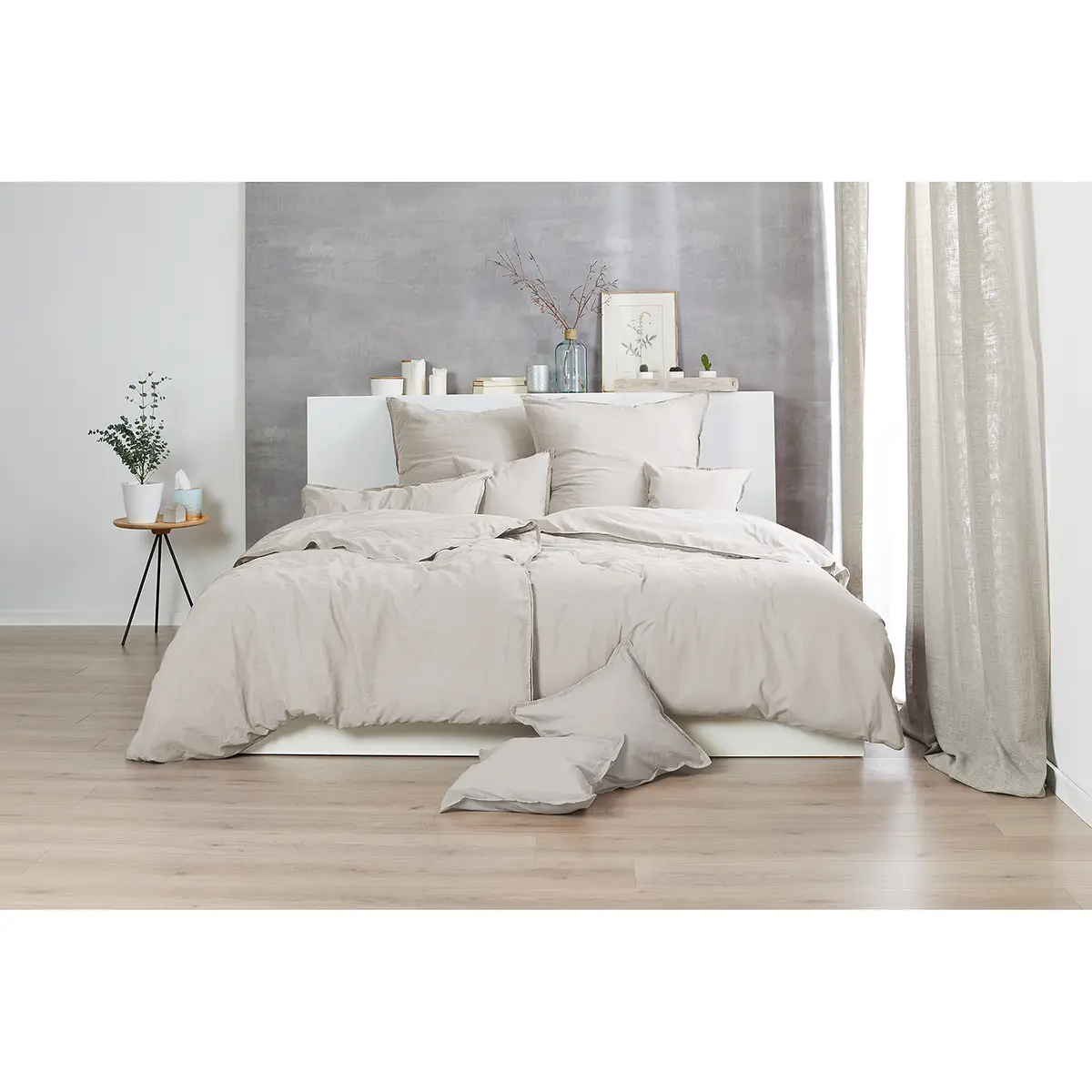 Renforce-Bettwäsche Stonewashed Pure | Beige