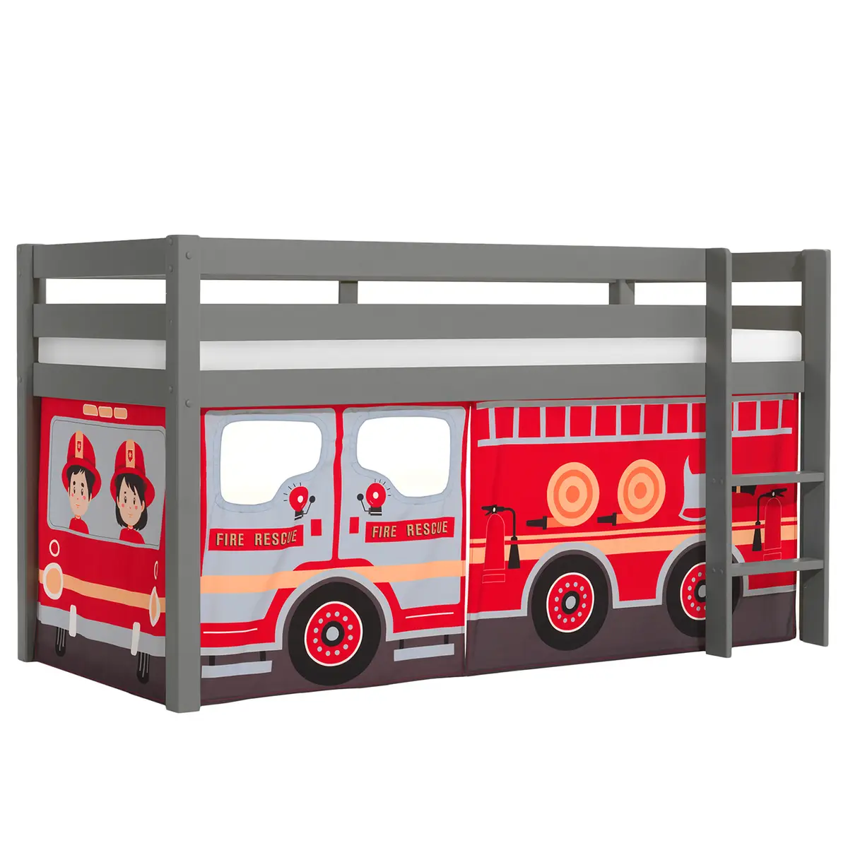 Halbhochbett Fire Rescue | Grau