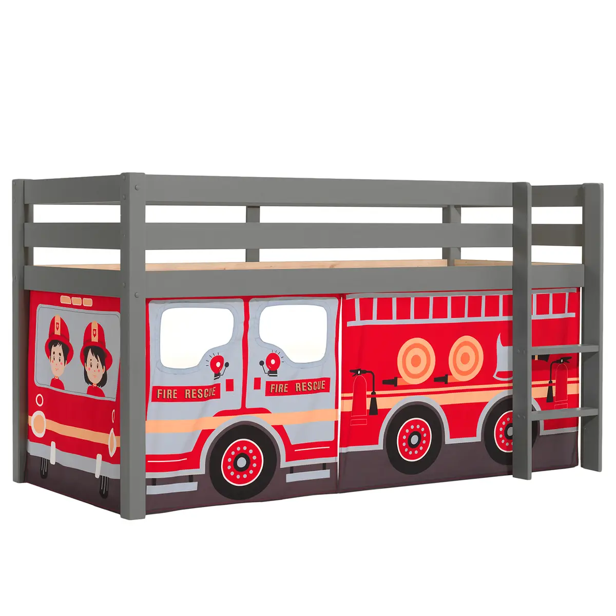Halbhochbett Fire Rescue | Grau