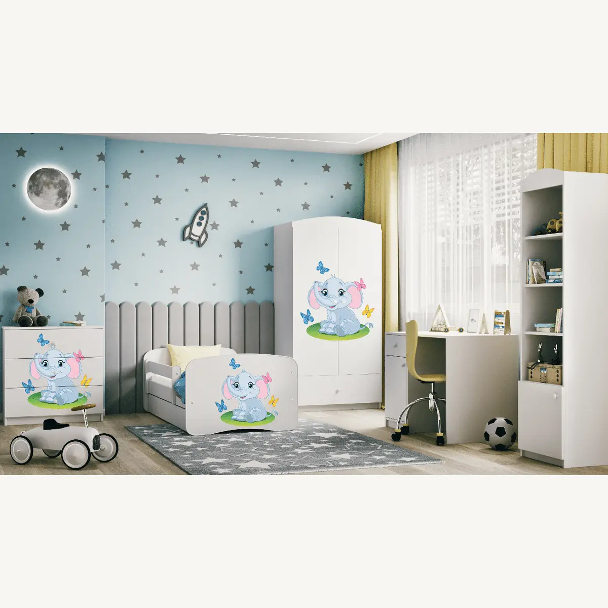 Kinderbett Elefant | Weiß