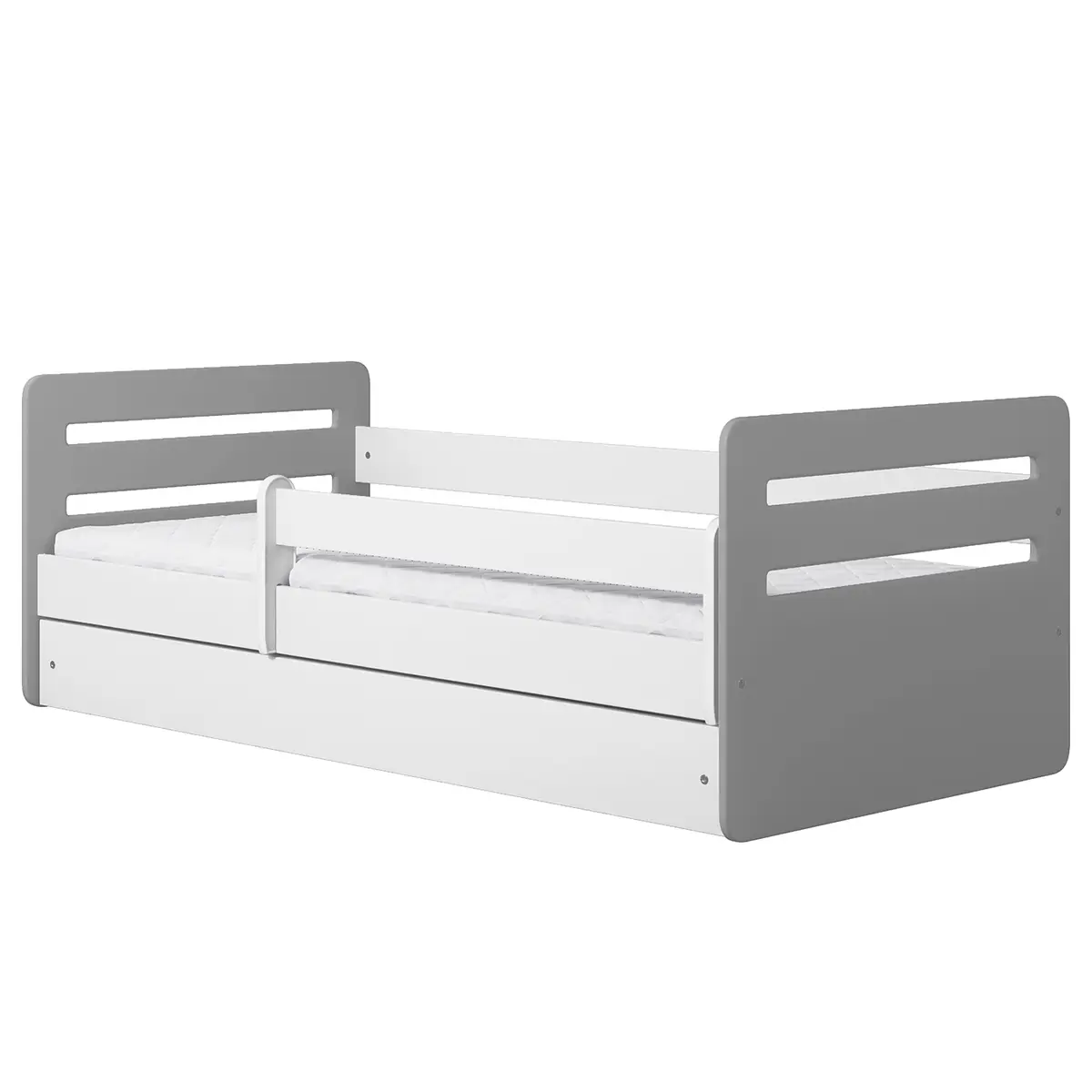 Kinderbett 80 x 160cm mit Lattenrost Grau/Grau | Grau