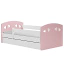 Kinderbett 80 x 140 cm mit Lattenrost | Rosa