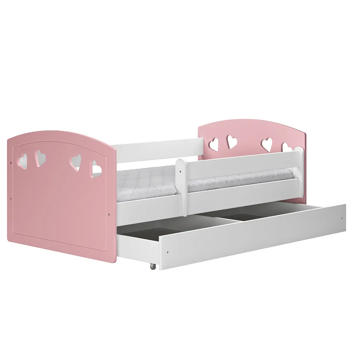 Kinderbett 80 x 140 cm mit Lattenrost | Rosa