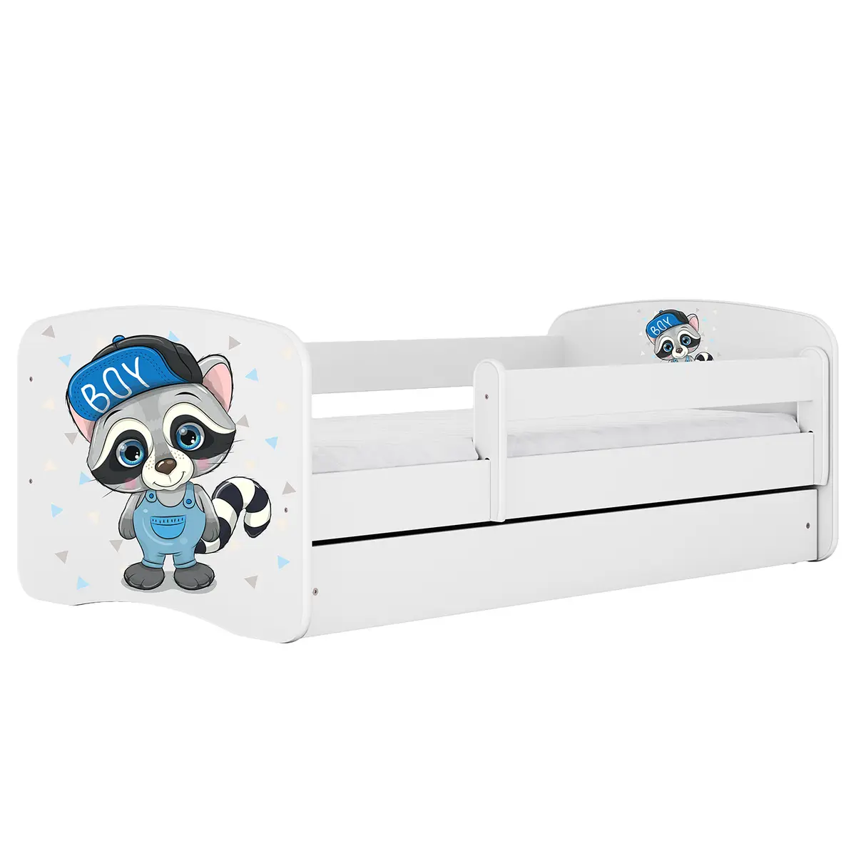 Kinderbett Waschbär 70 x 140cm | Weiß