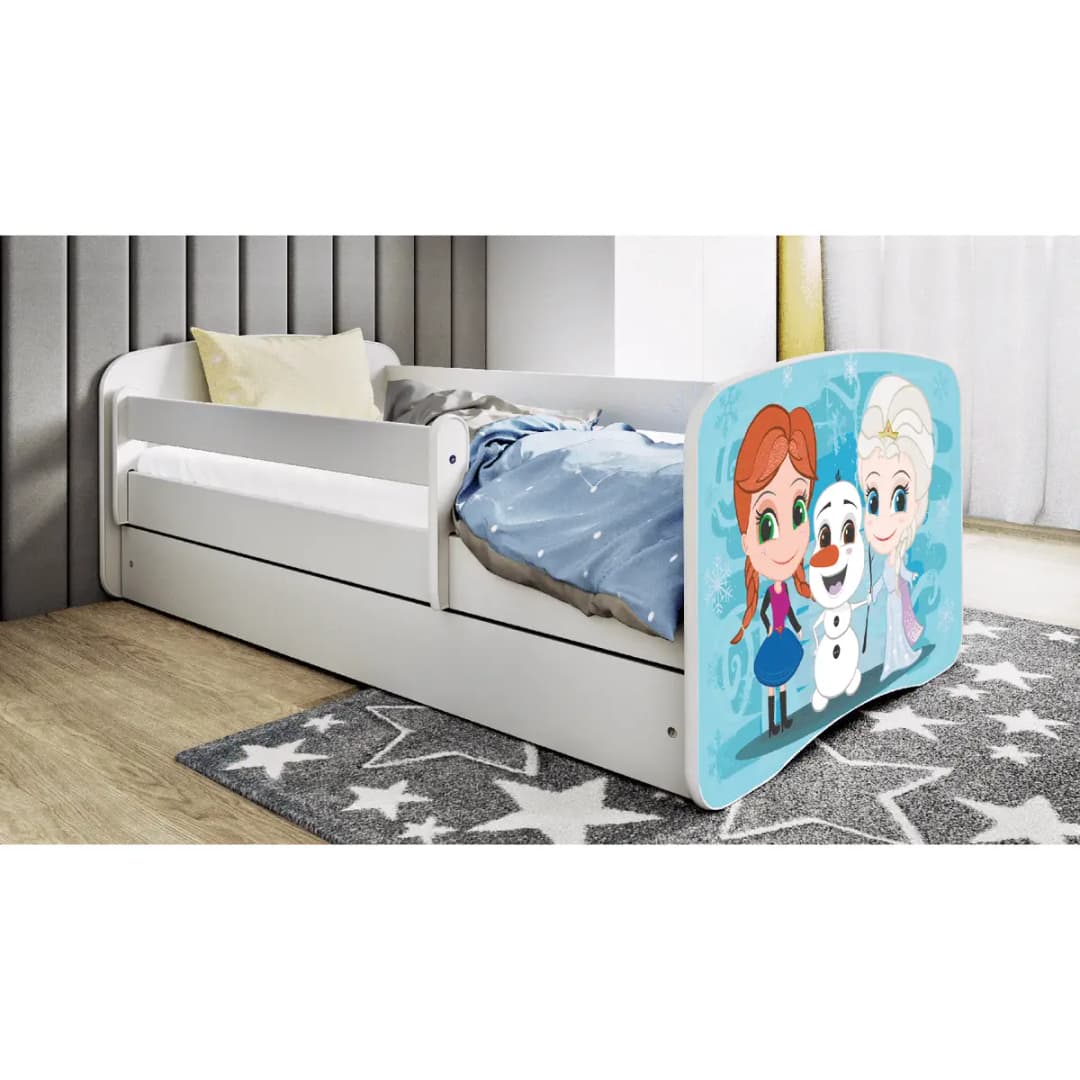 Kinderbett Frozen 70 x 140cm mit Lattenrost Weiß/Weiß | Weiß