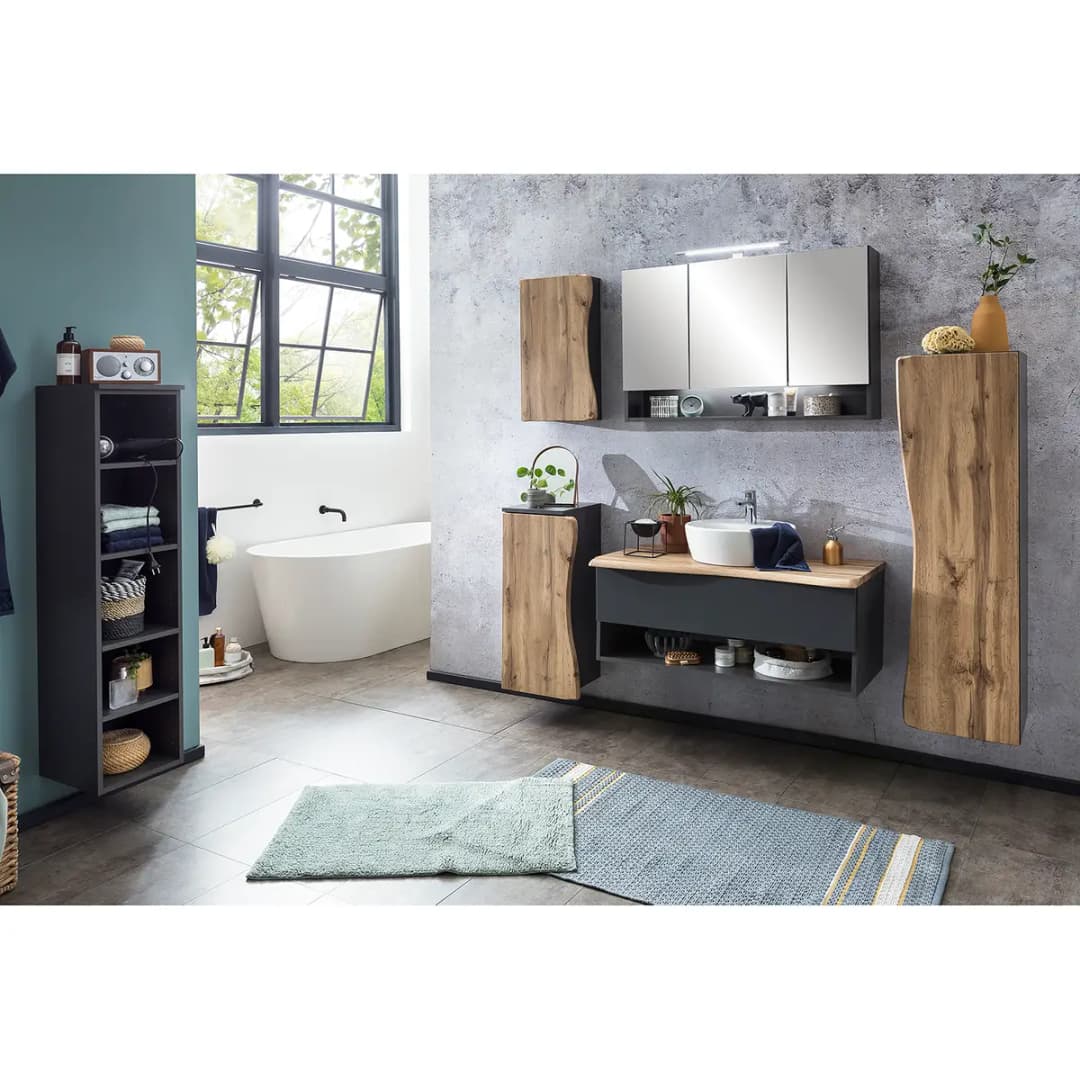 Regal Stubach II 130cm Grau/Graphit | Grau