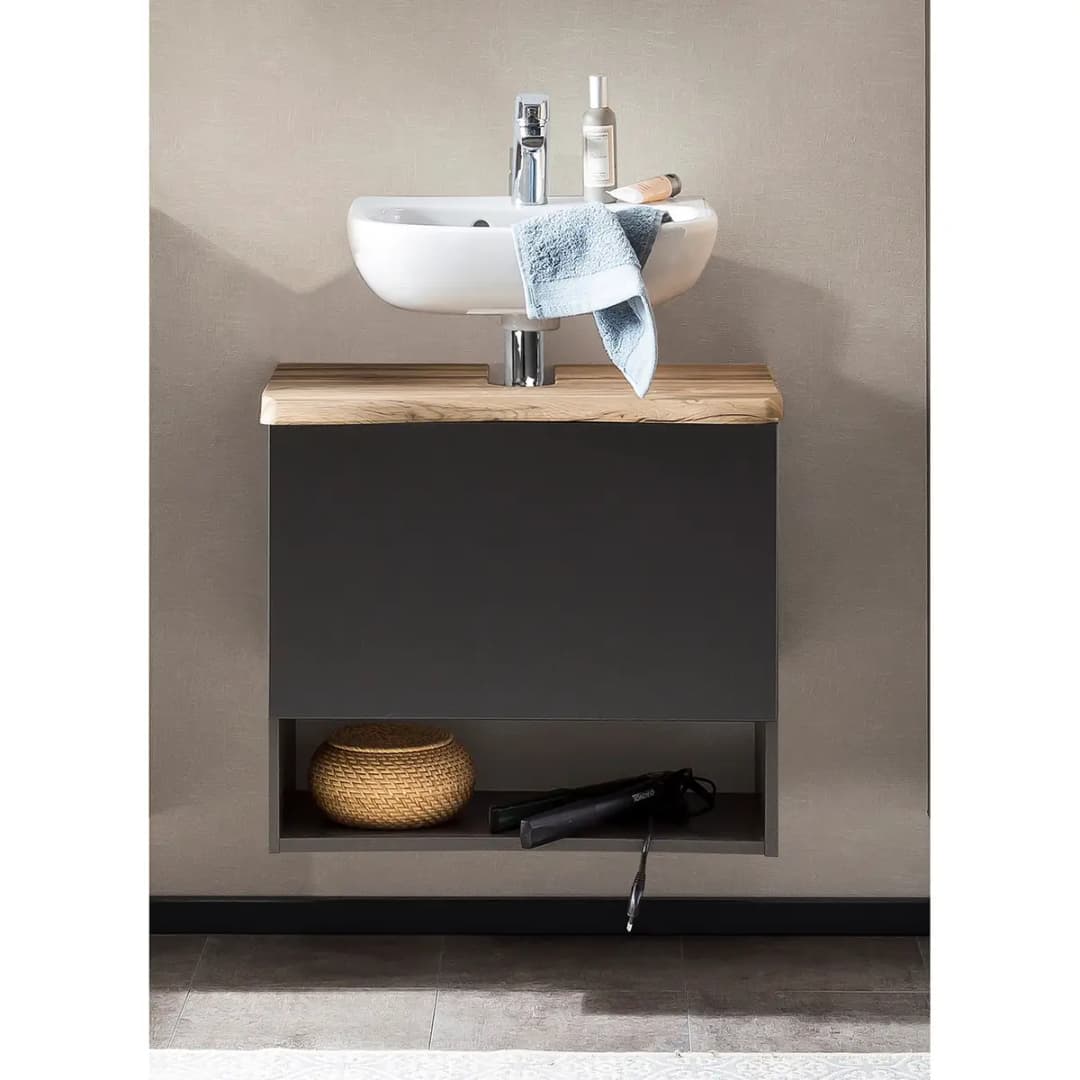Waschbeckenunterschrank Stubach | Grau