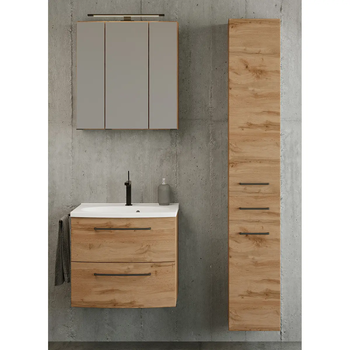 Badezimmerset III 3-teilig 90cm Braun | Braun