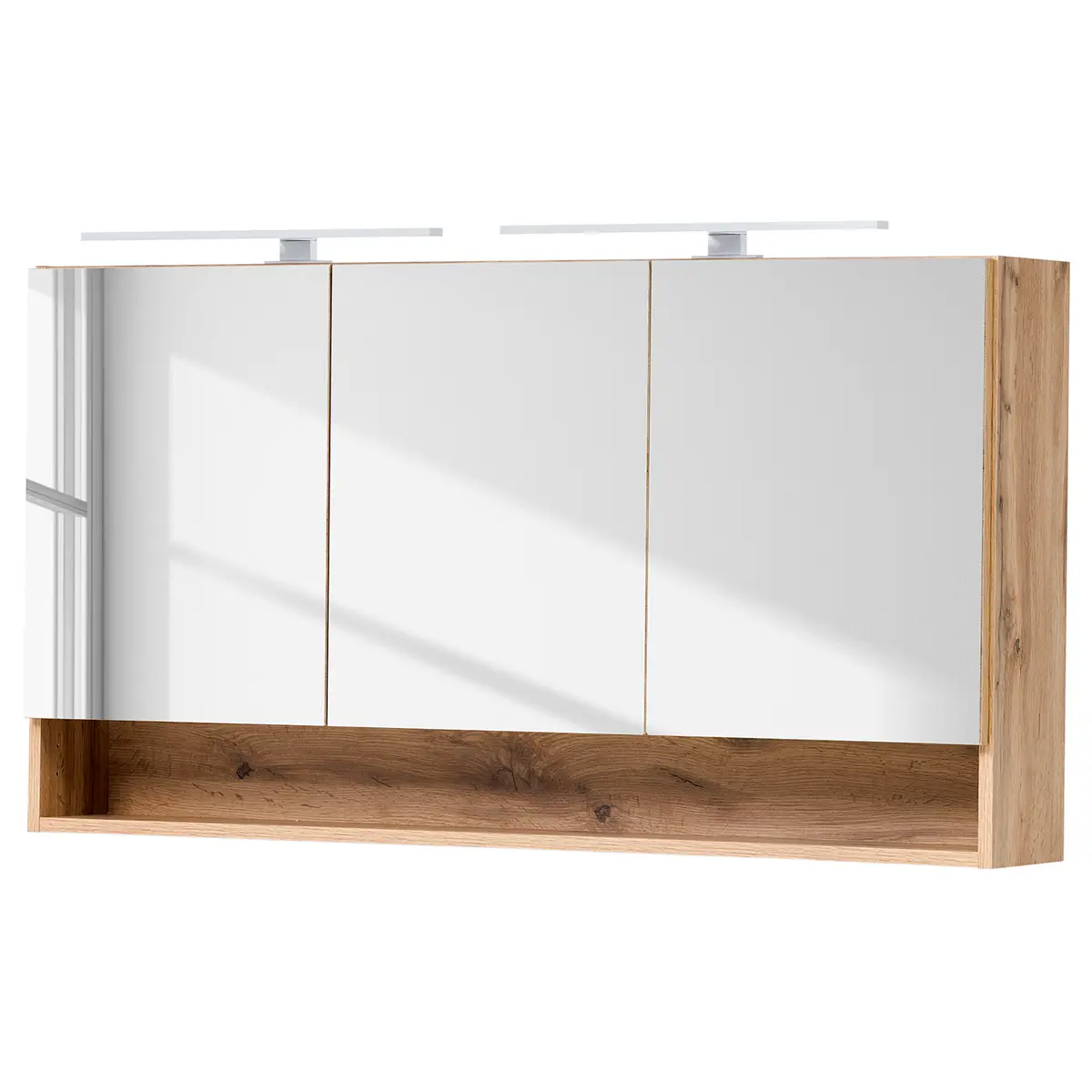 Spiegelschrank Stubach 120cm Braun/Wotaneiche Dekor | Braun