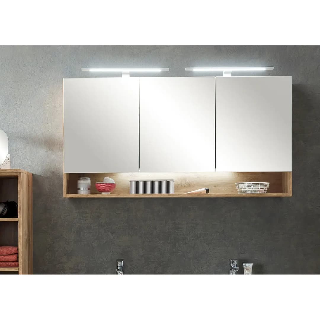 Spiegelschrank Stubach 120cm Braun/Wotaneiche Dekor | Braun