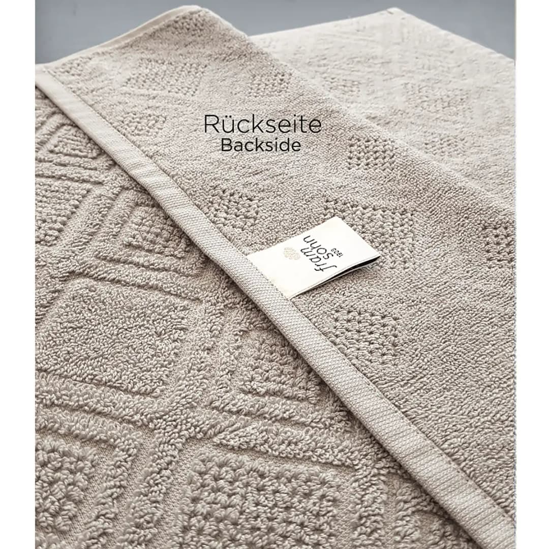 Handtuch-Set Mosaik 2er-Set 50 x 100cm Beige/Cappuccino | Beige