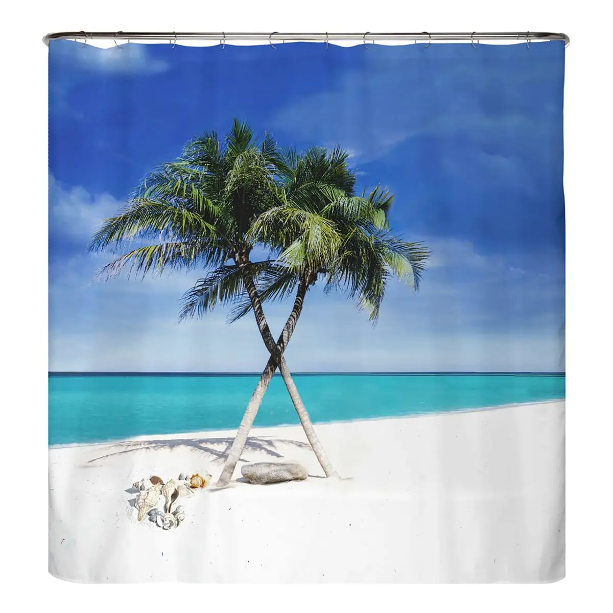 Recycling-Duschvorhang Strand | Mehrfarbig