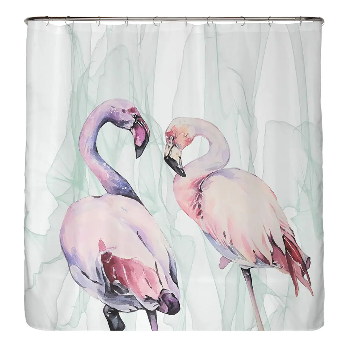 Duschvorhang Loving Flamingos | Mehrfarbig