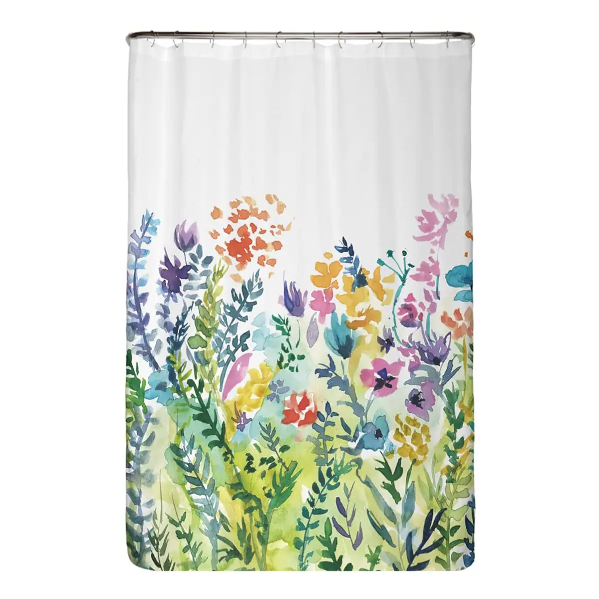 Recycling-Duschvorhang Bunte Blumen Microfaser Multicolor 120