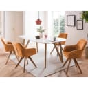 Essgruppe Champlost I 5-teilig 160cm Weiß/Goldbraun | Weiß