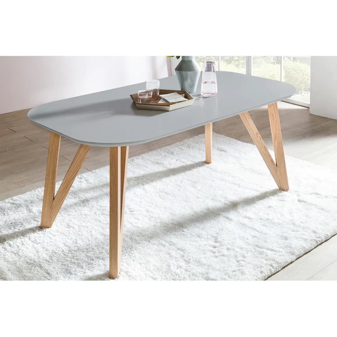 Essgruppe Champlost II 5-teilig 180cm Grau/Dunkelolivgrün