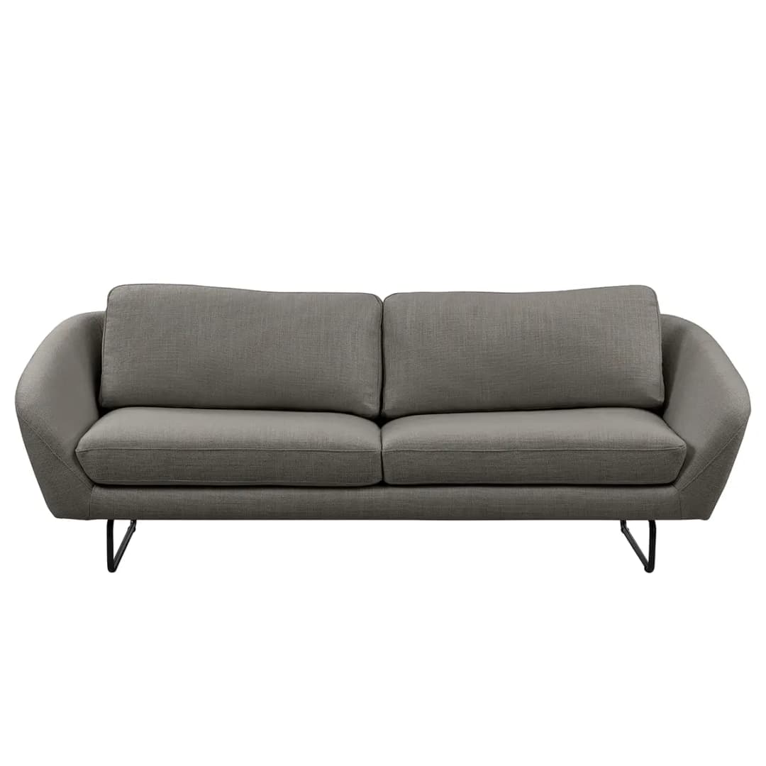 Sofa Rhoads 3-Sitzer Grau Strukturstoff Bermal | Grau