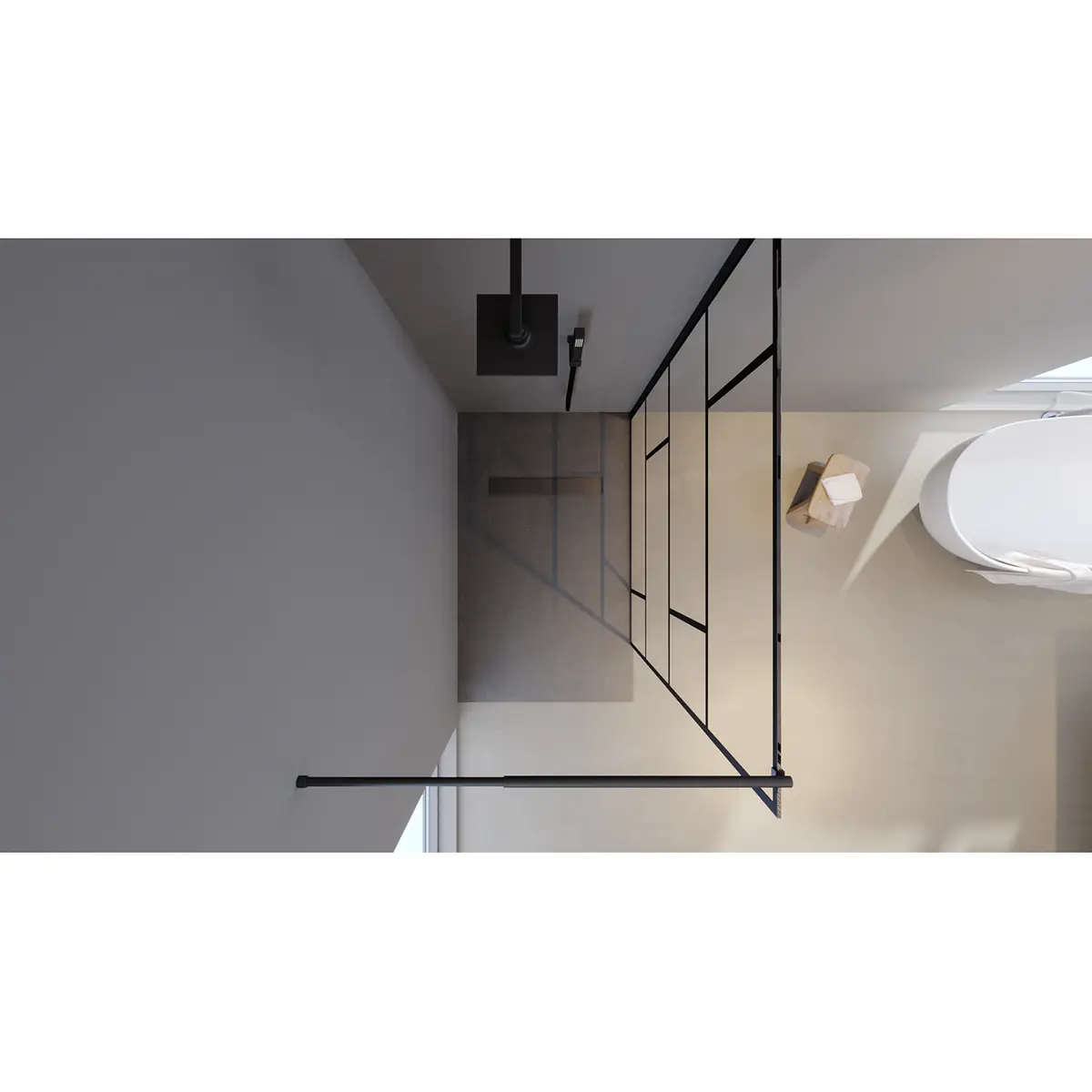 Duschwand Walk-In II 120cm Schwarz | Schwarz