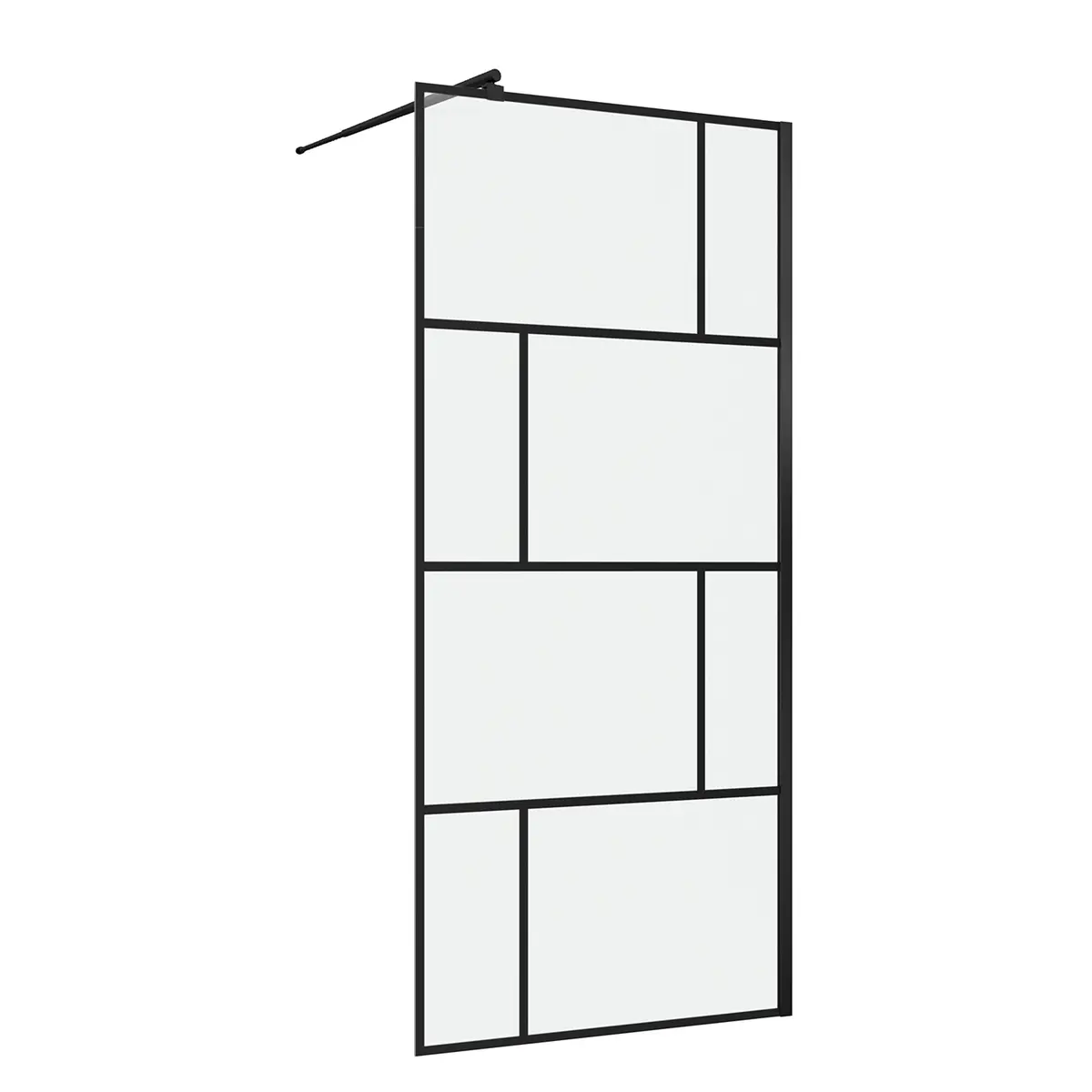 Duschwand Walk-In II 90cm Schwarz | Schwarz