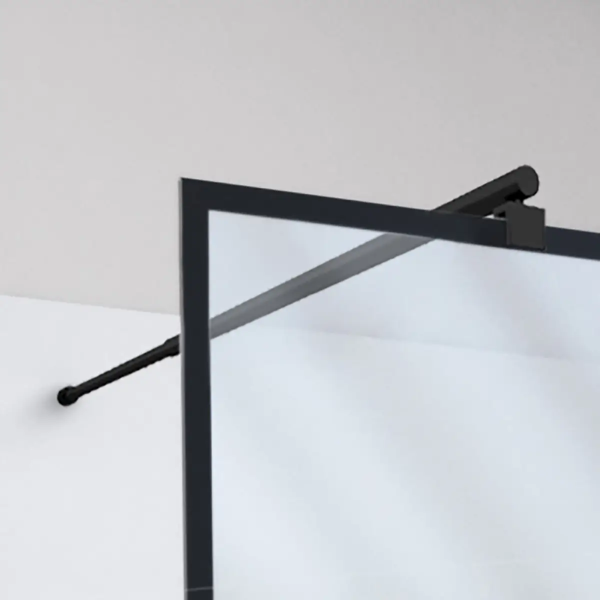 Duschwand Walk-In II 90cm Schwarz | Schwarz