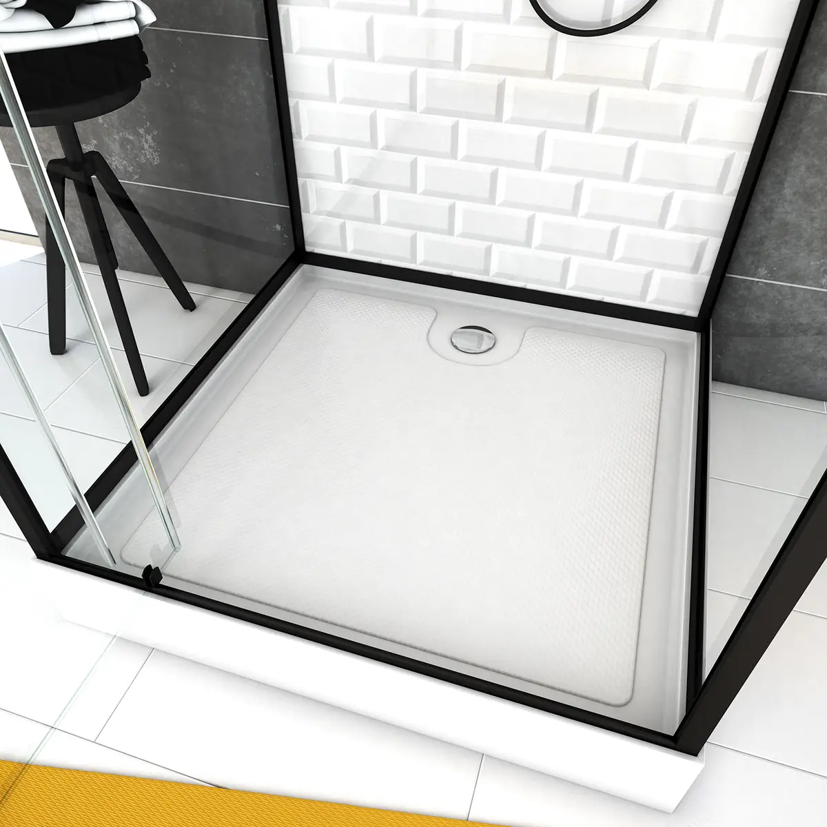 Eckdusche White Sone 80 x 80cm Weiß | Weiß