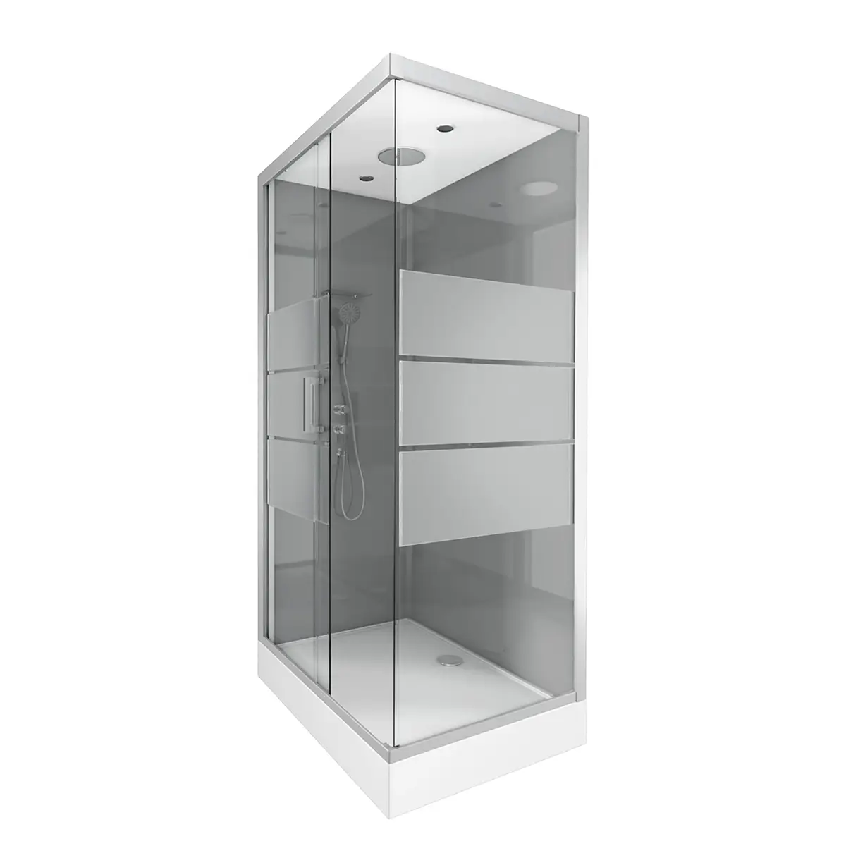 Eckdusche Grey River | Grau