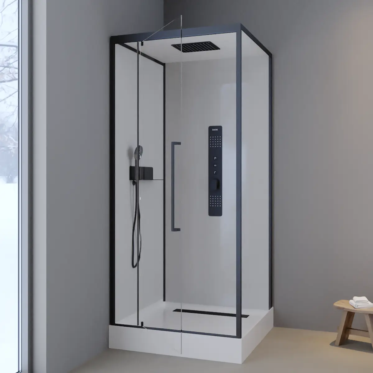 Eckdusche White I 90cm Weiß | Weiß
