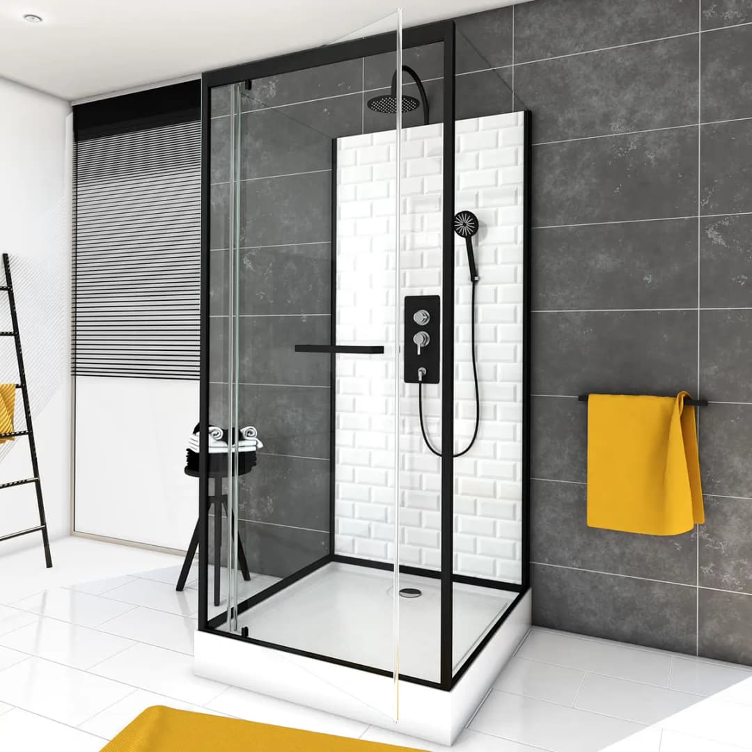 Eckdusche White Stone 90 x 90cm Weiß | Weiß