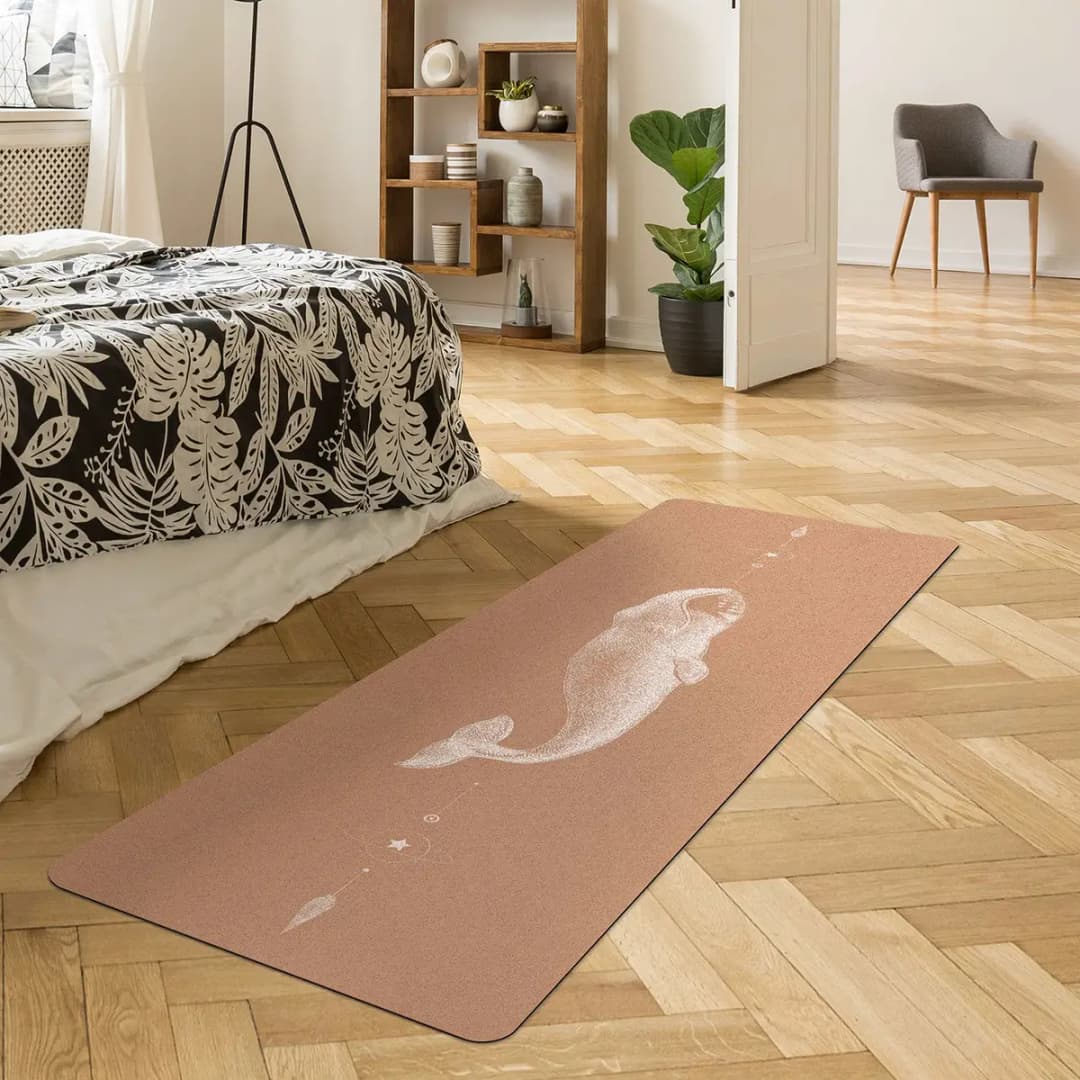Läufer/Yogamatte Grönlandwal 183 x 61cm Weiß | Weiß