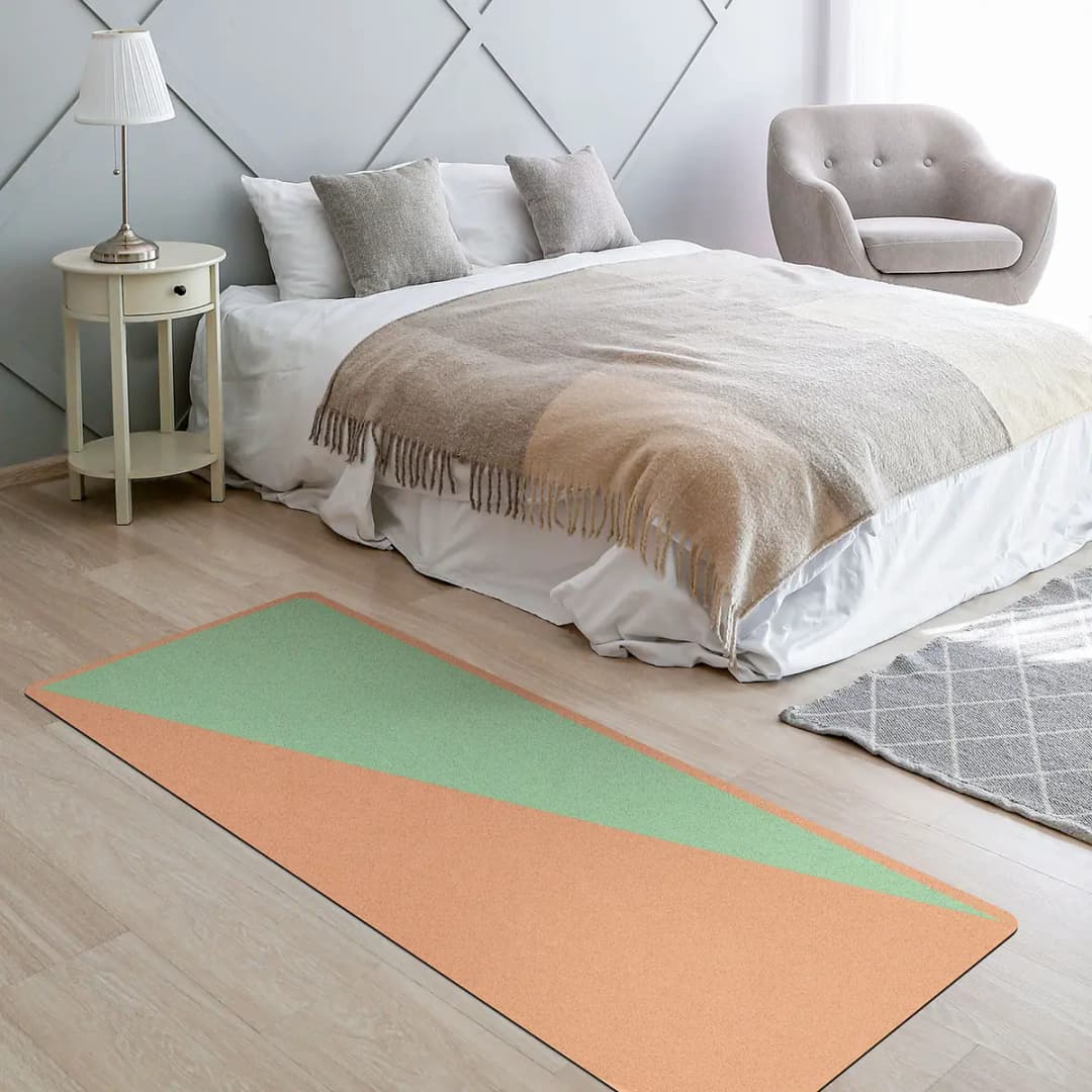 Läufer/Yogamatte Einfaches Dreieck | Grün