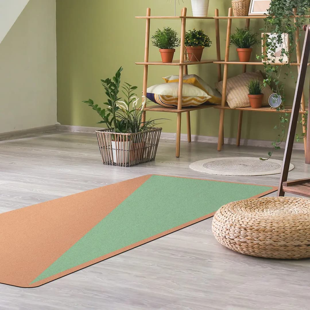 Läufer/Yogamatte Einfaches Dreieck | Grün