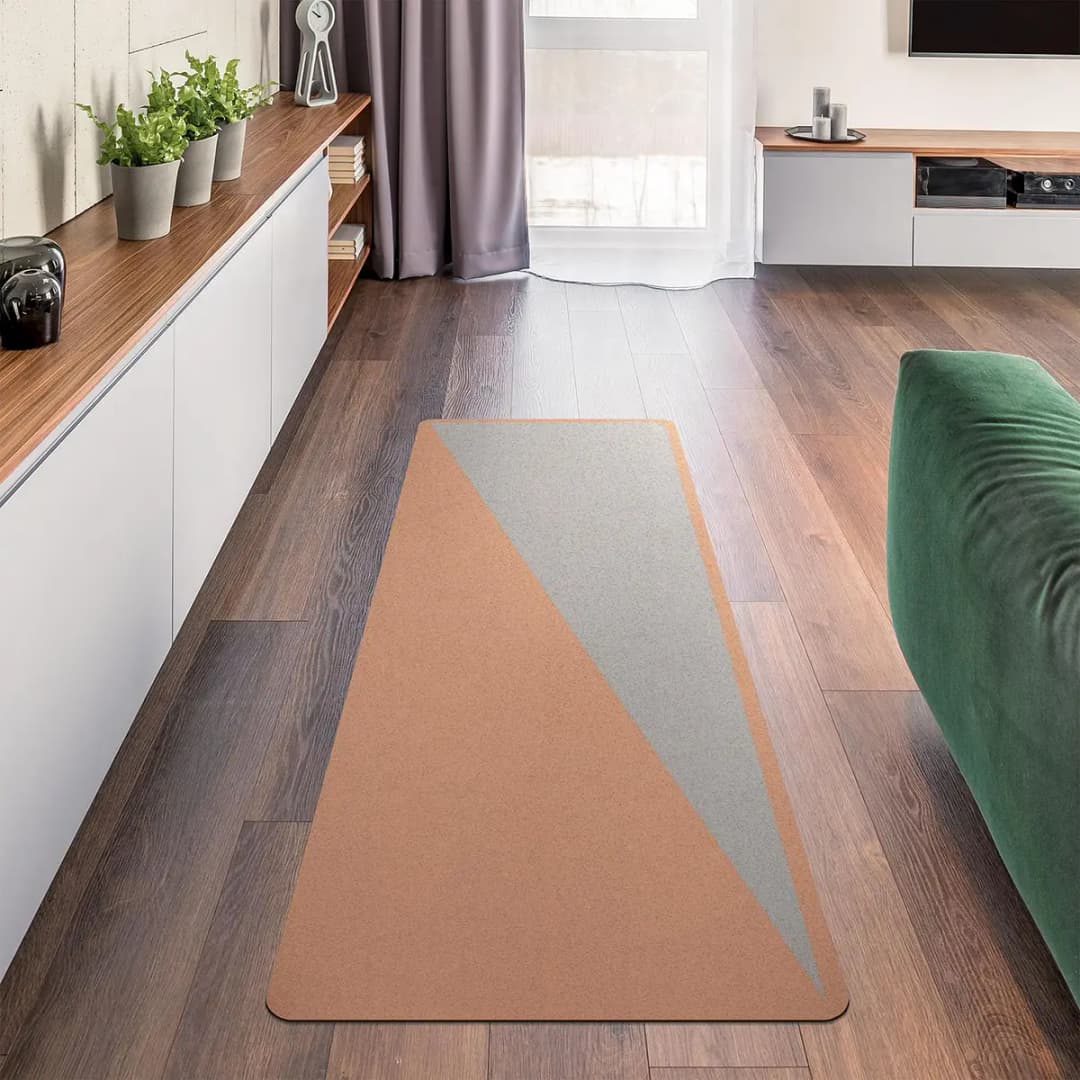 Läufer/Yogamatte Einfaches Dreieck | Grau