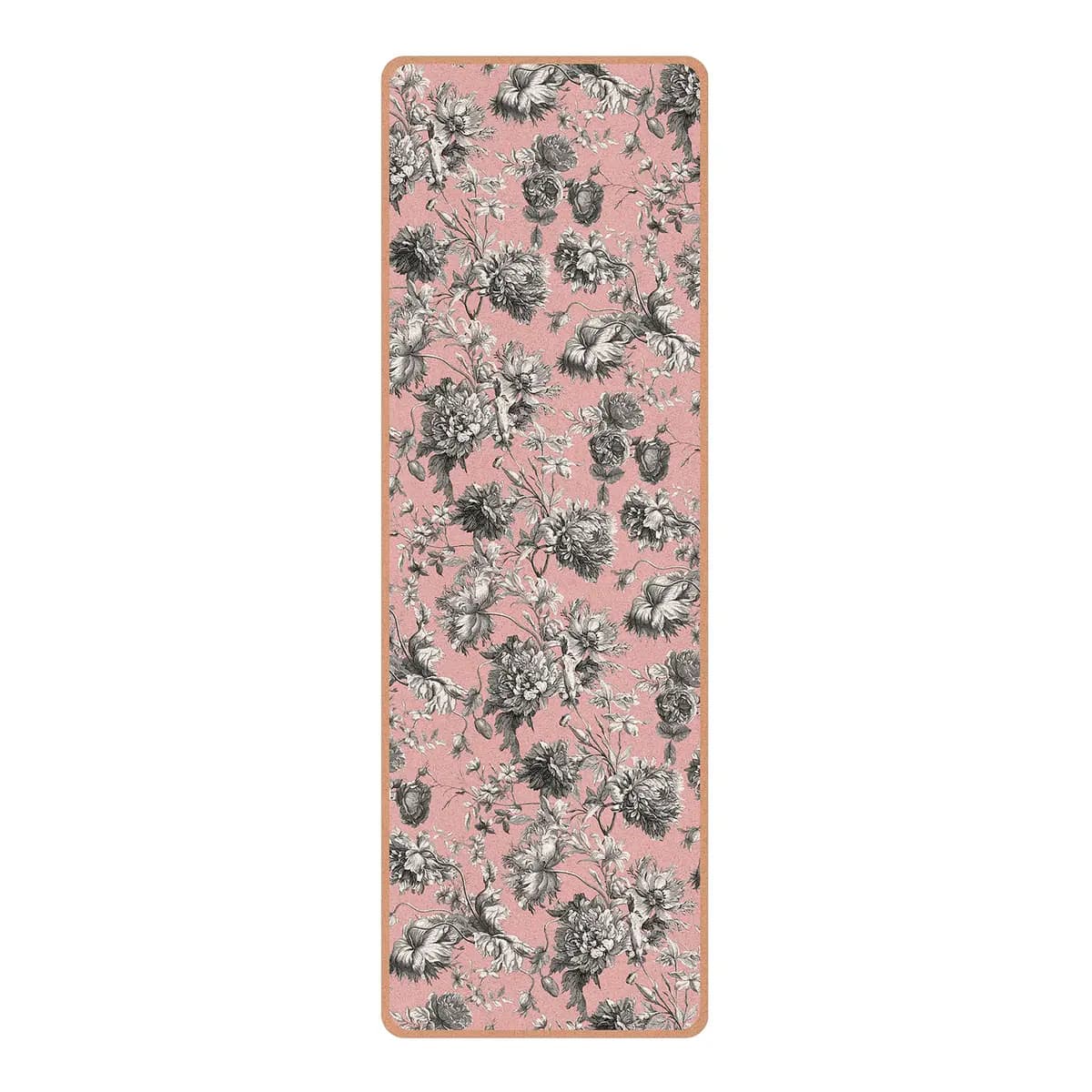 Läufer/Yogamatte Floraler Kupferstich | Pink
