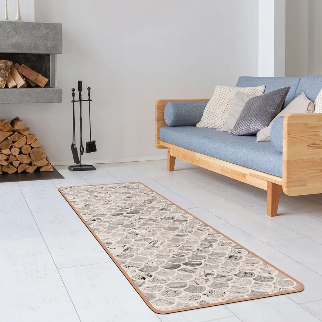 Läufer/Yogamatte Marmor | Grau