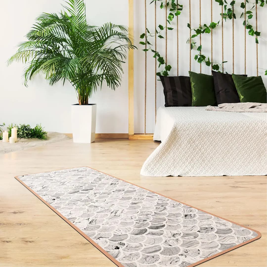 Läufer/Yogamatte Marmor | Grau