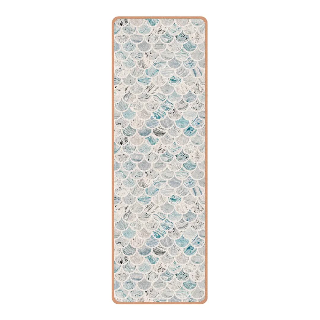 Läufer/Yogamatte Marmor | Blau
